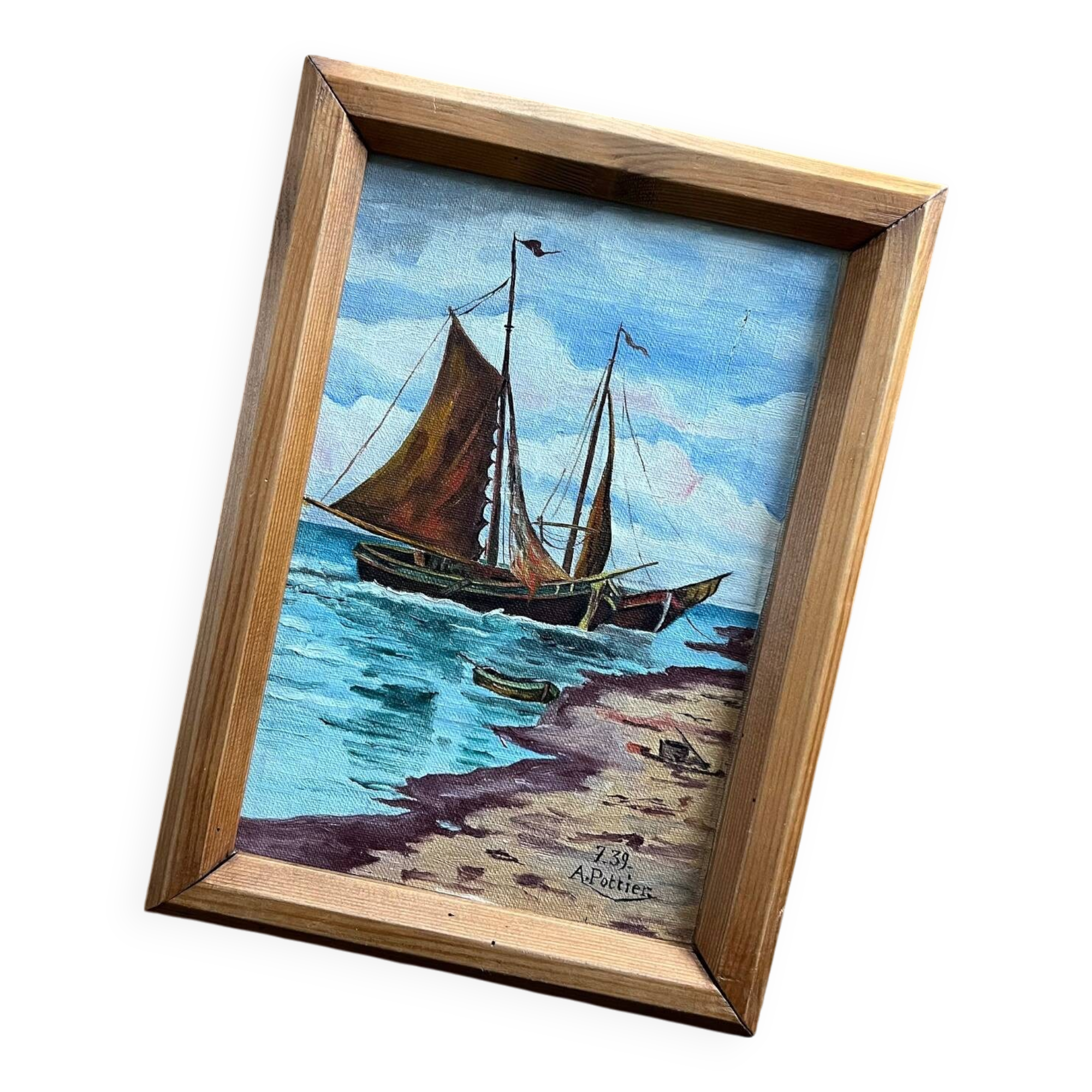 Oil on wood, signed and dated, A. Pottier 07.1939