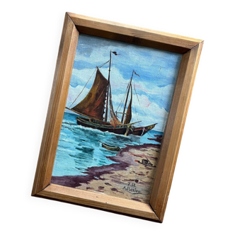 Oil on wood, signed and dated, A. Pottier 07.1939