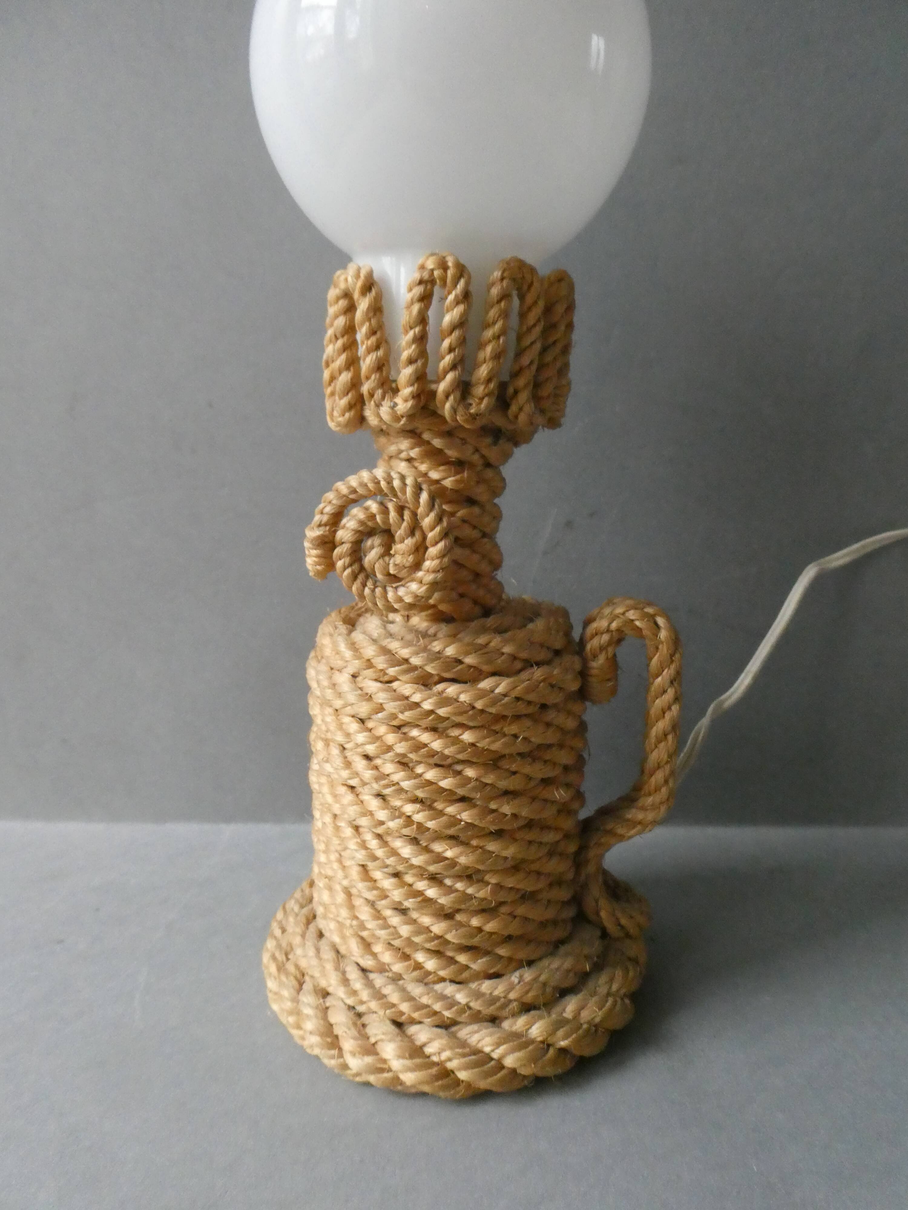 Rope and opaline lamp from the 60s