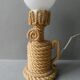 Lampe en corde et opaline, années 60