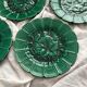 4 old plates in Sarreguemines vine leaf slip