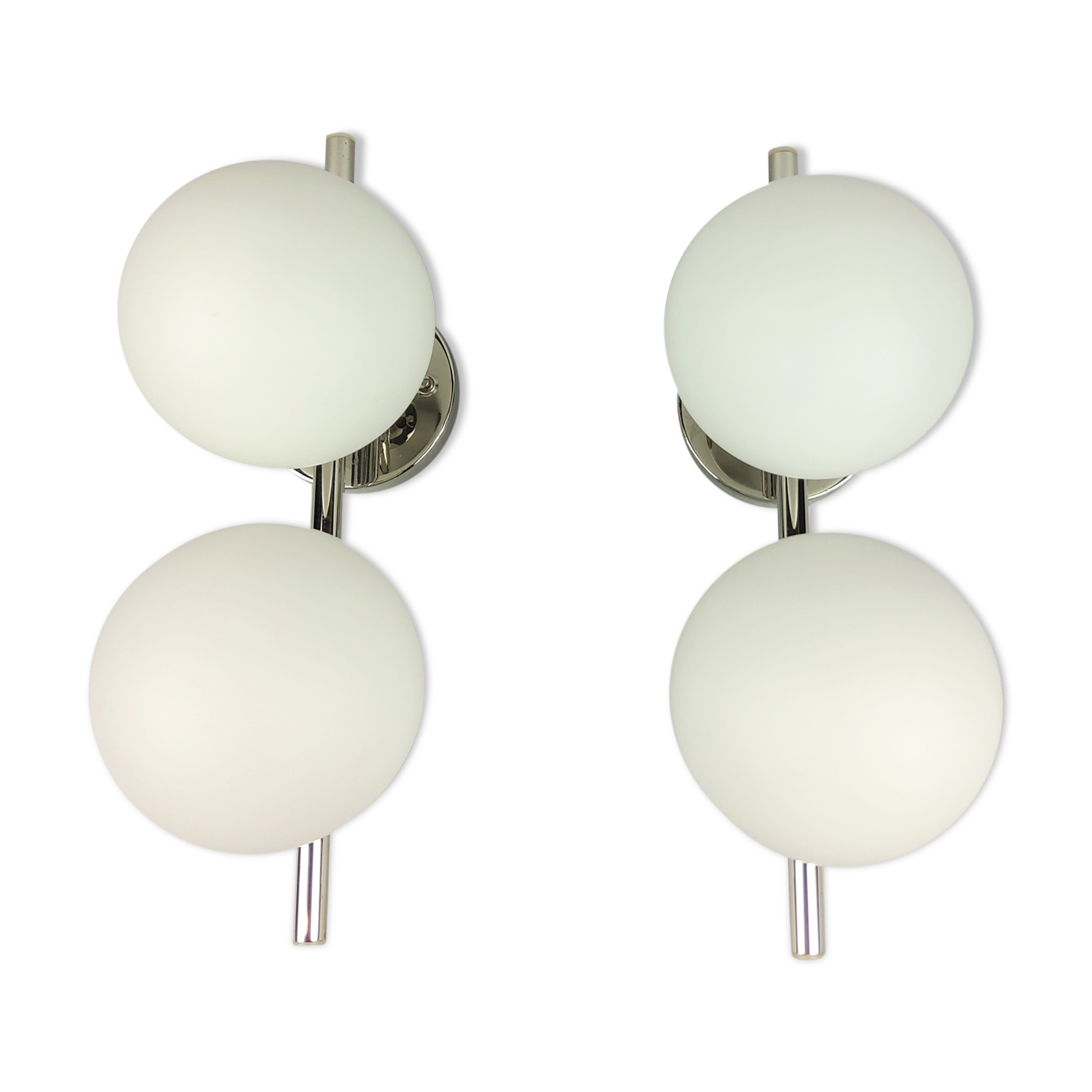 Double globe opalin sconces 1960