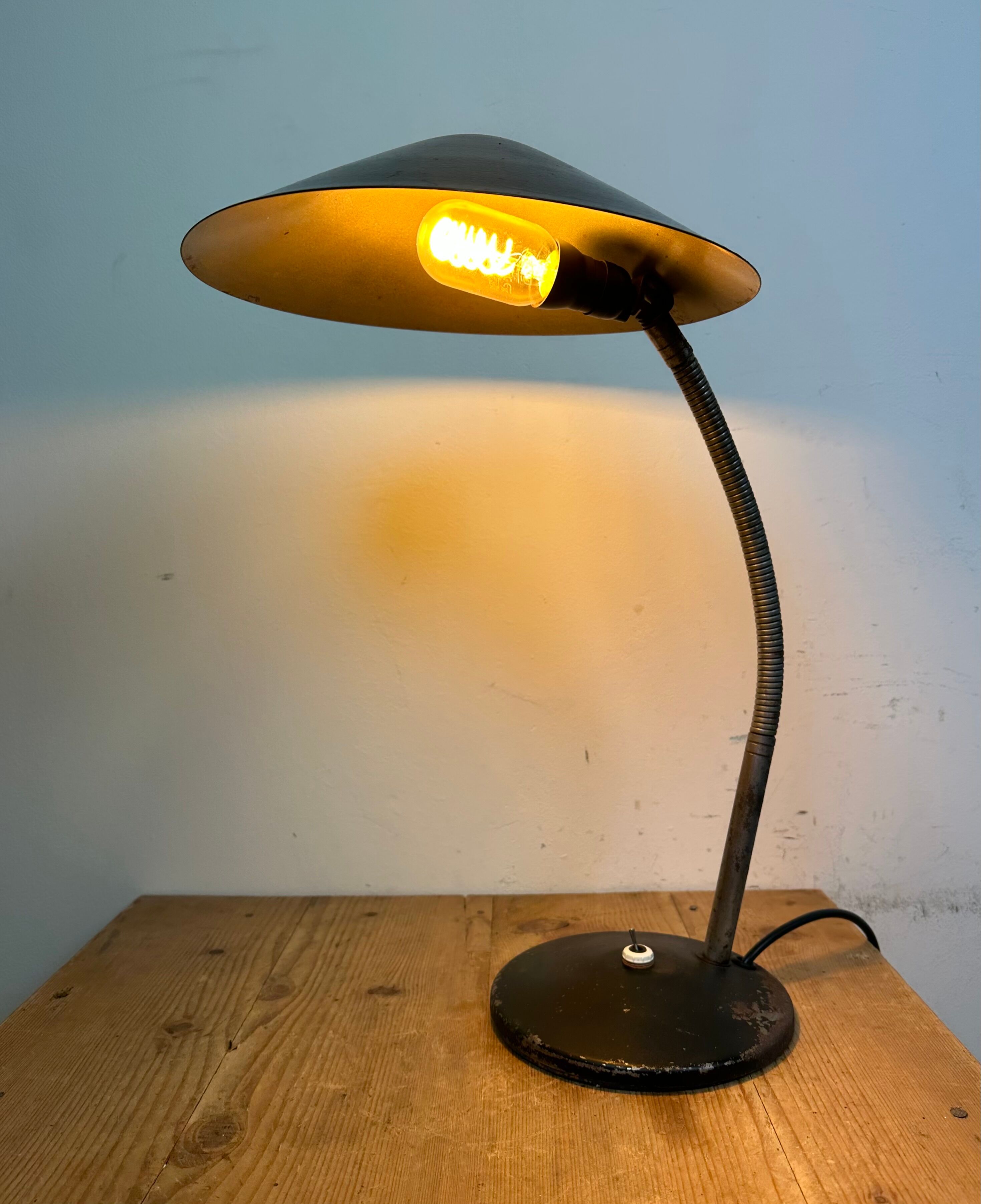 Black Industrial Gooseneck Table Lamp from Instala, 1960s