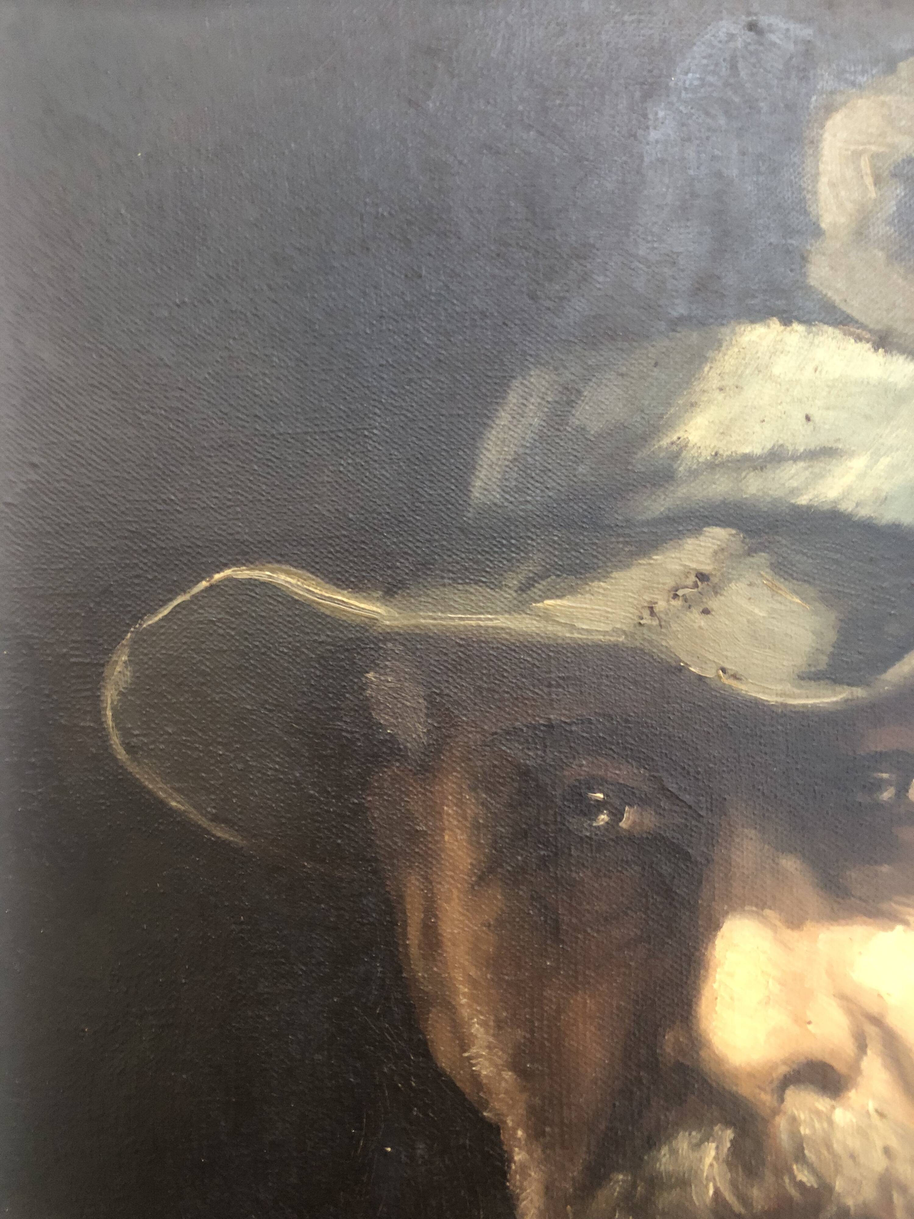 Portrait à l’huile d’homme âgé