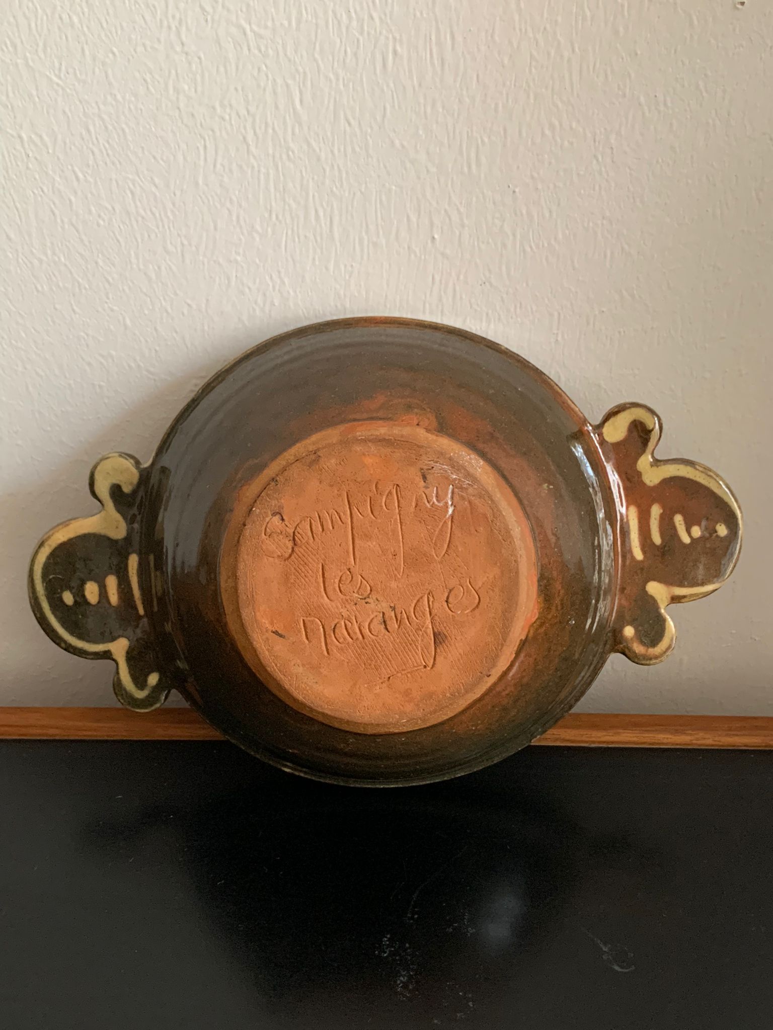 Sampigny les maranges (pottery) - glazed earth ear bowl unique model