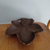 Empty carved wooden pocket black forest style vine pampre