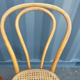 6 chaises cannées ancien bistrot vintage