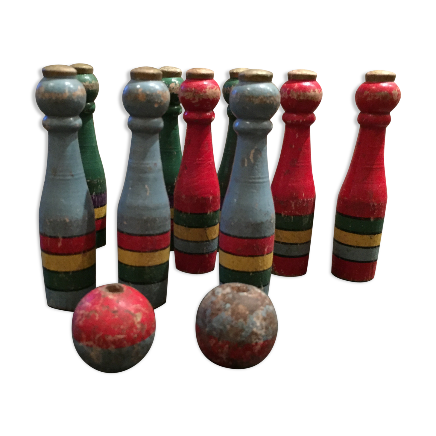 Vintage wooden bowling game