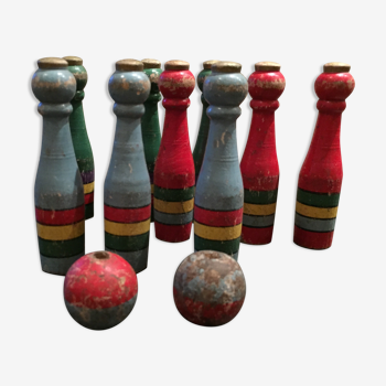 Vintage wooden bowling game