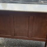 Louis XVI accajou chest of drawers and white marble