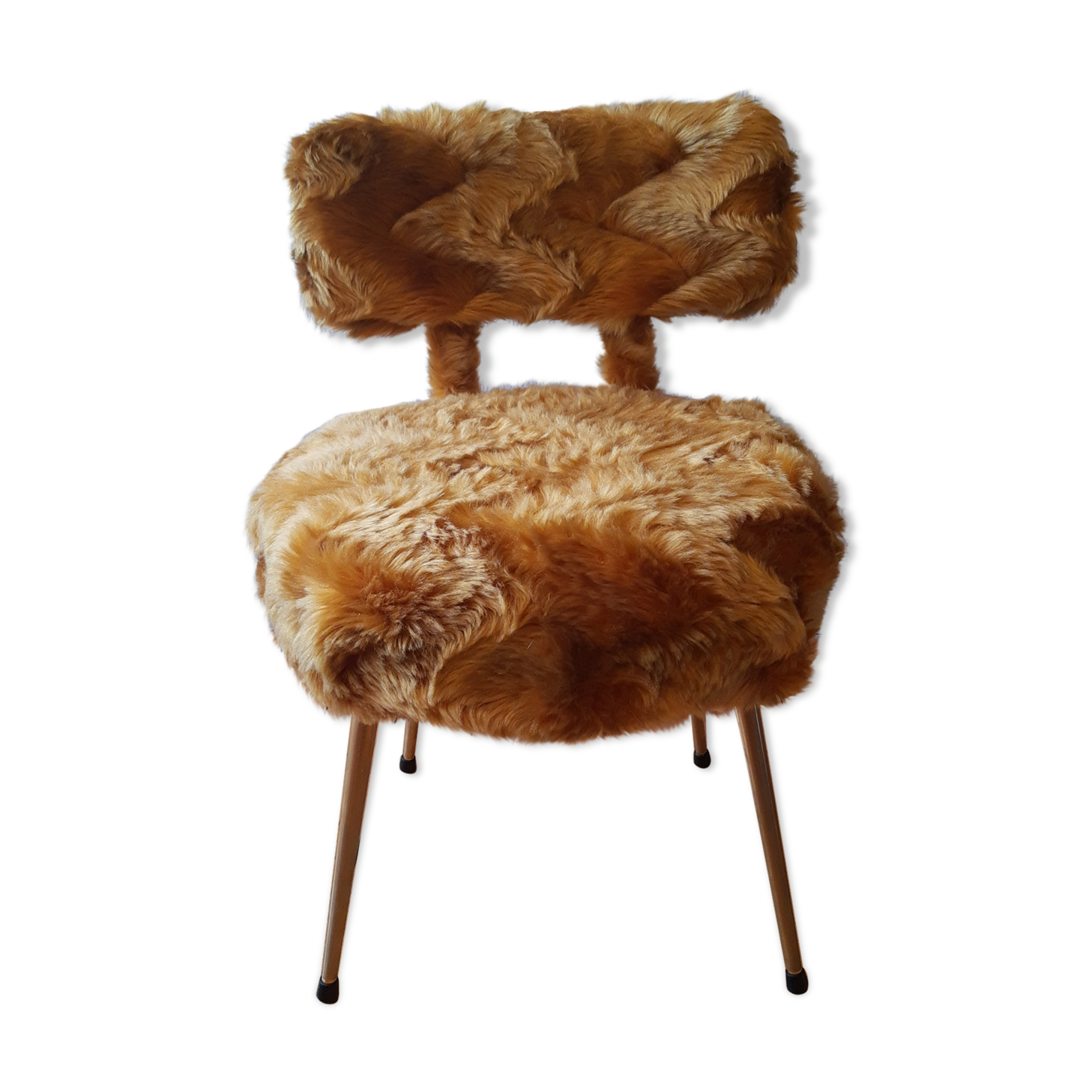 Vintage Moumoute Chair Pelfran Mustard Yellow