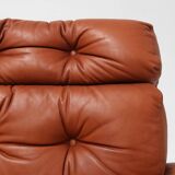 Brown leather armchair Coronado by Tobia Scarpa for B&B Italia, Italy ca. 1960