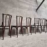 Set of 6 caned bistro chairs
