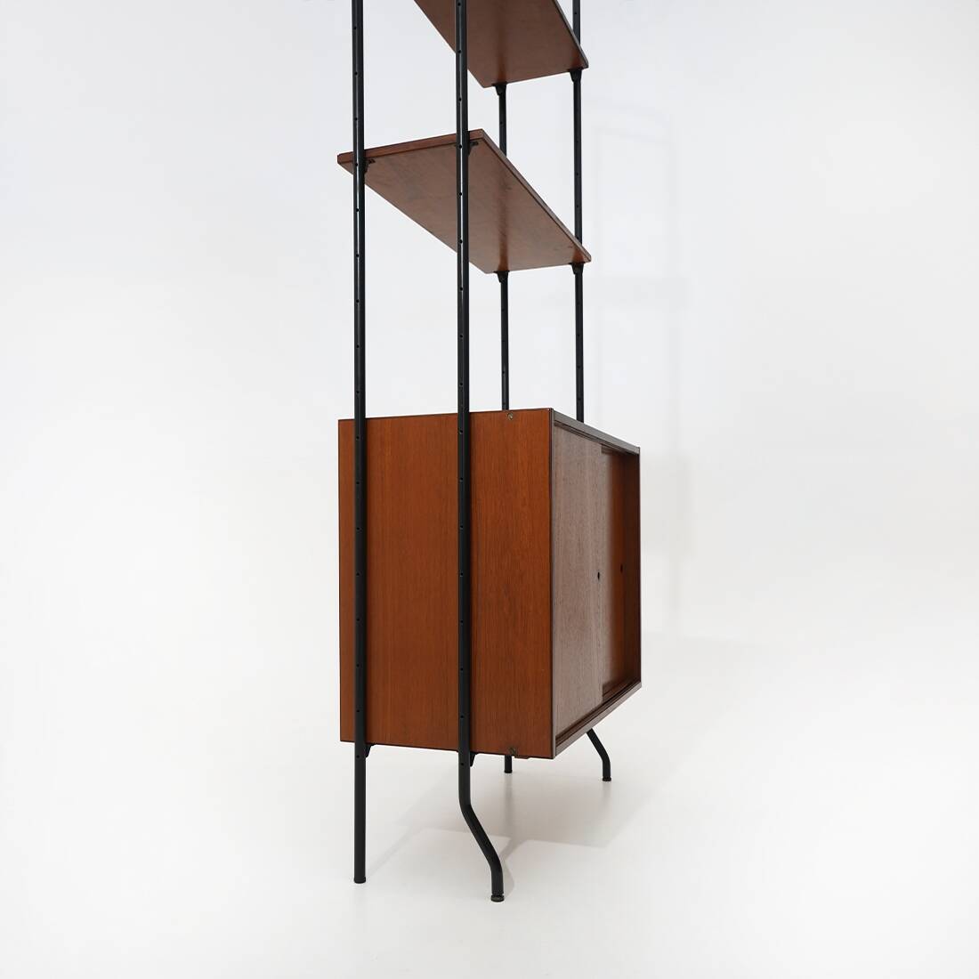 Modular bookcase with metal uprights by Amma Torino, 1960s