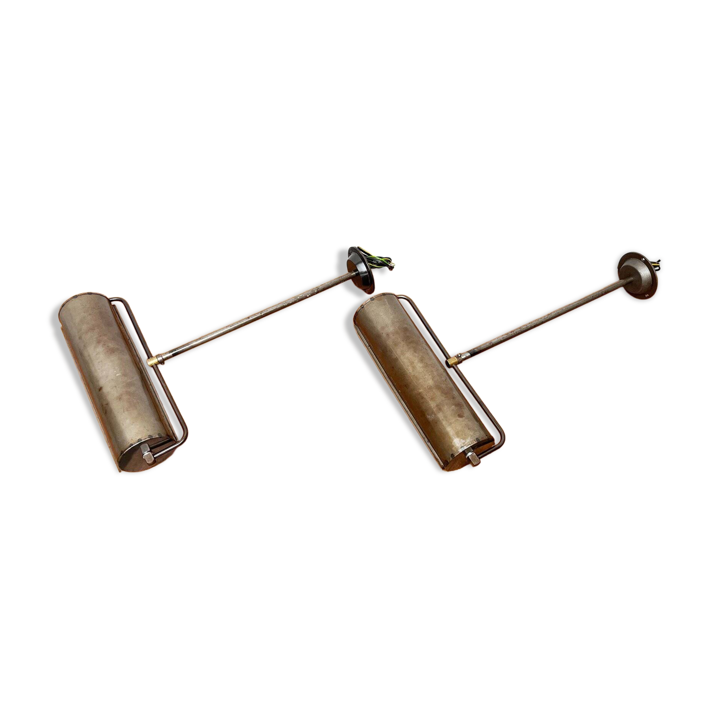 Lampes de plafond industrielles allemandes modernes du milieu du siècle de Hillebrand Leuchten, lot de 2
