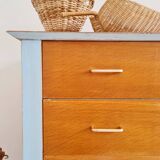 Retro chest of drawers with spindle legs