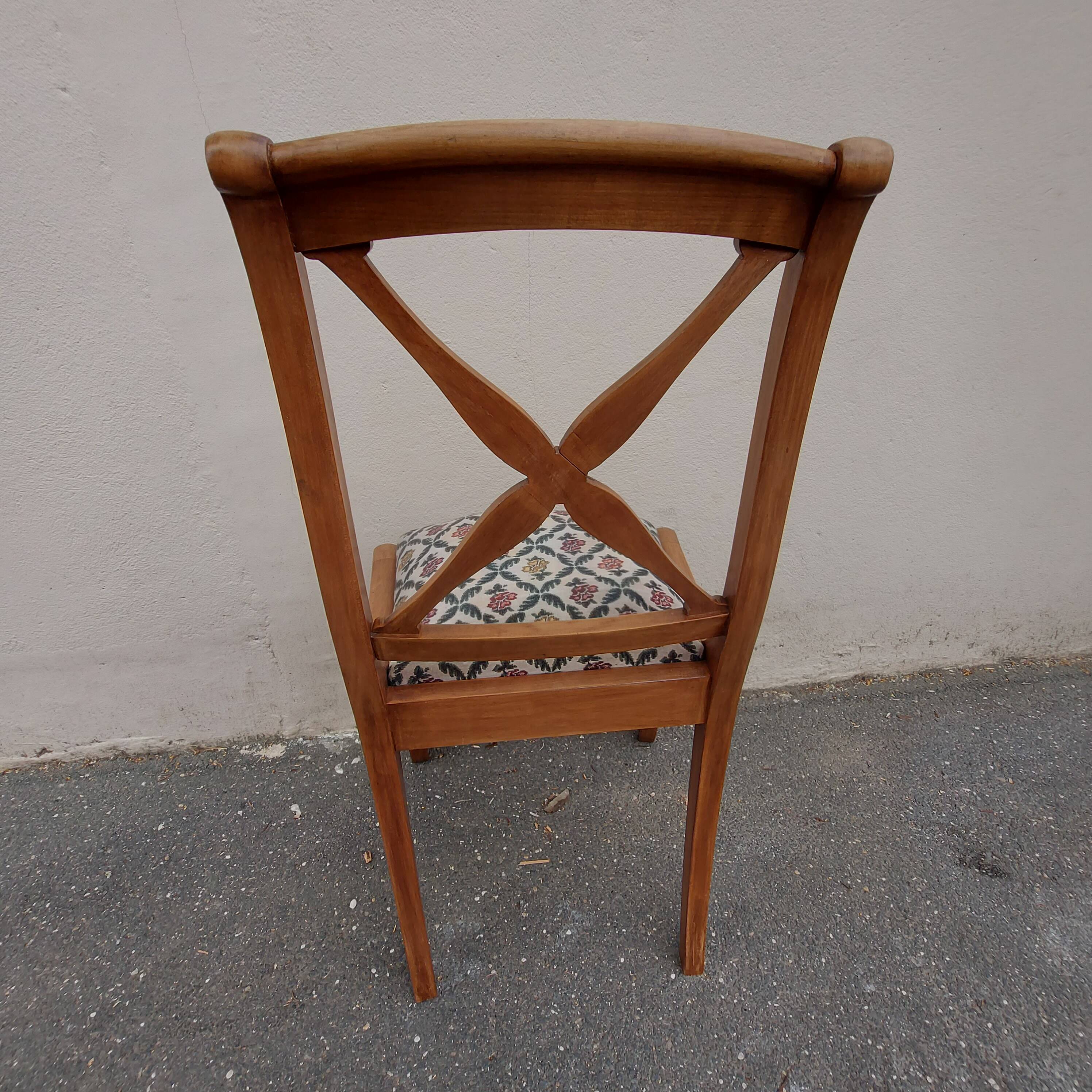1 antique charles x cross-brace chair from the restoration period