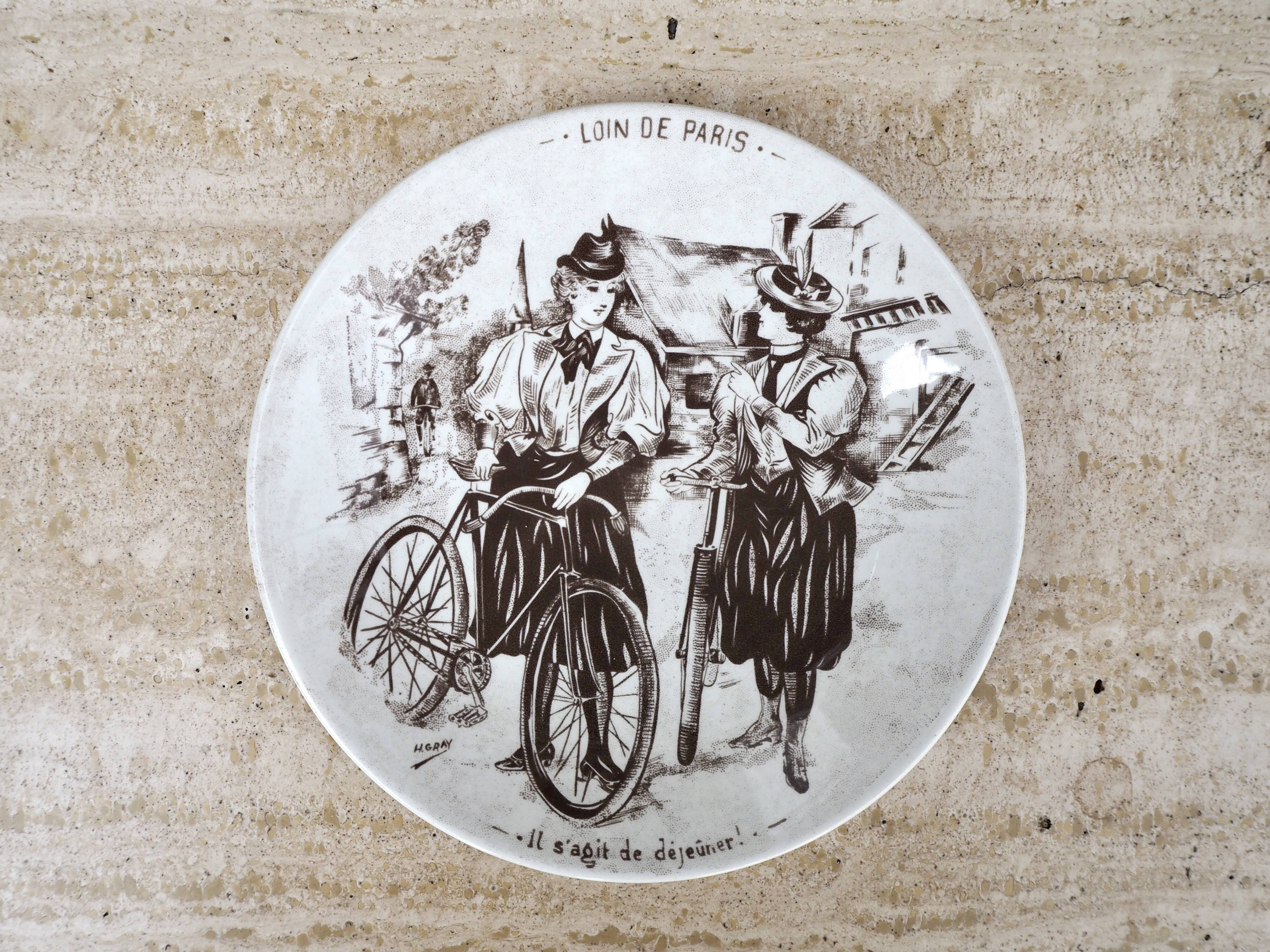 Set of 6 talking dessert plates Sarreguemines