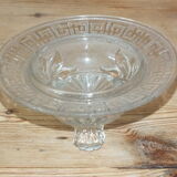 Coupe ou sucrier ancienne en verre moulé tripode