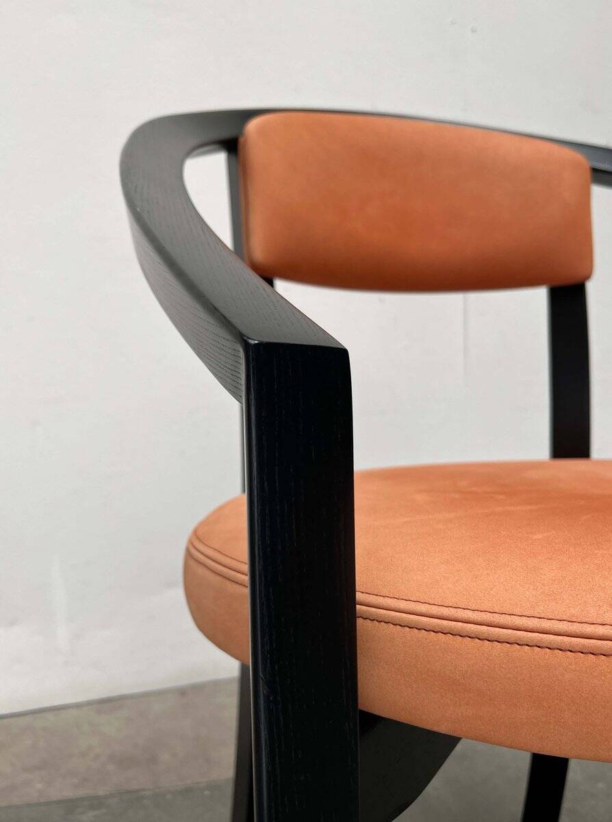 Postmodern German Chair Model Nostro in Leather by Andreas Weber for Rosenthal Einrichtung, 1980s
