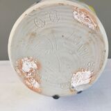 Thierry Basile vase in enamelled sandstone with abstract decoration