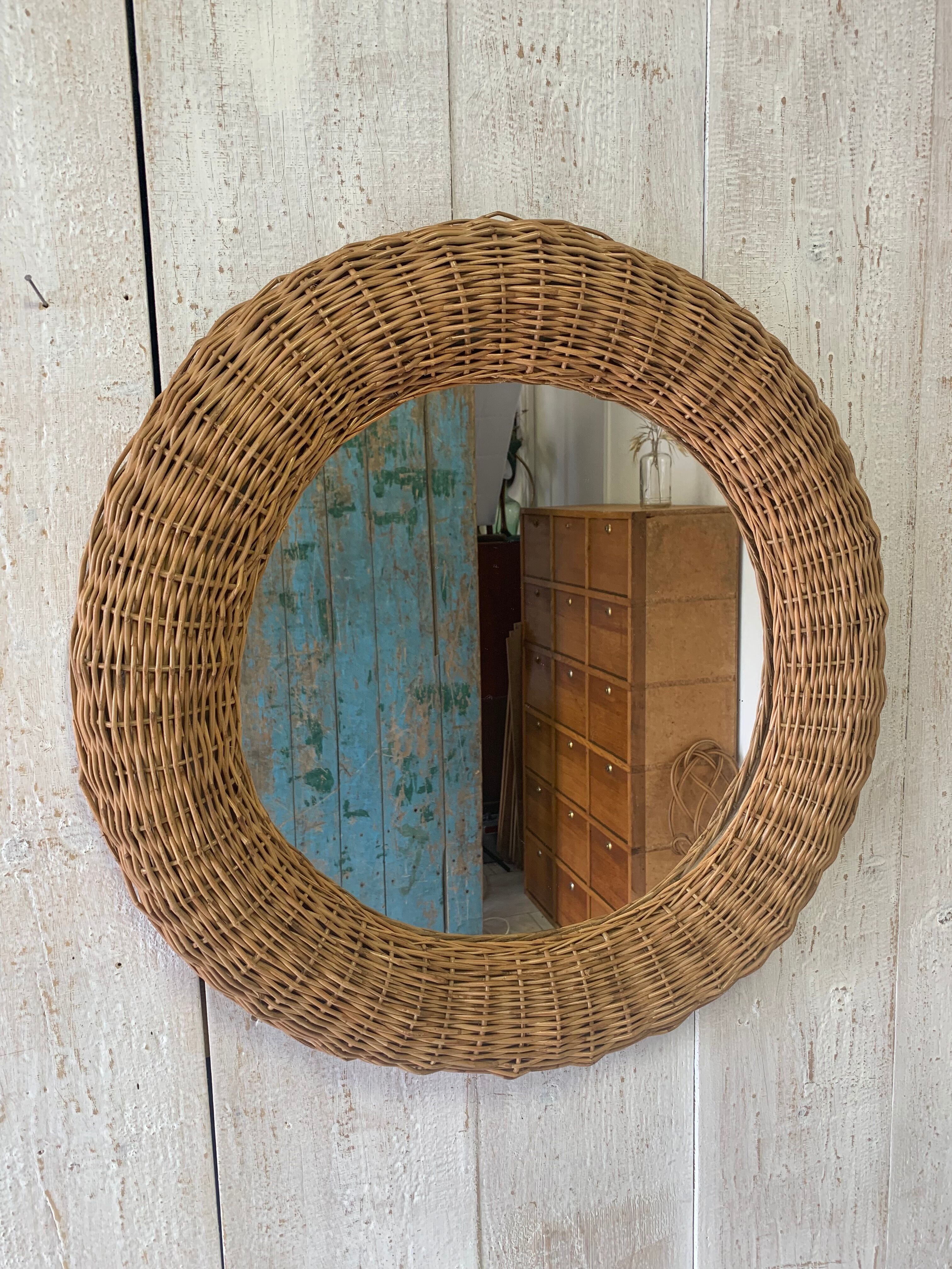 Wicker mirror