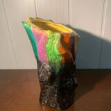 Multicolored Trunk Vase Vallauris Circa 1960 Vintage