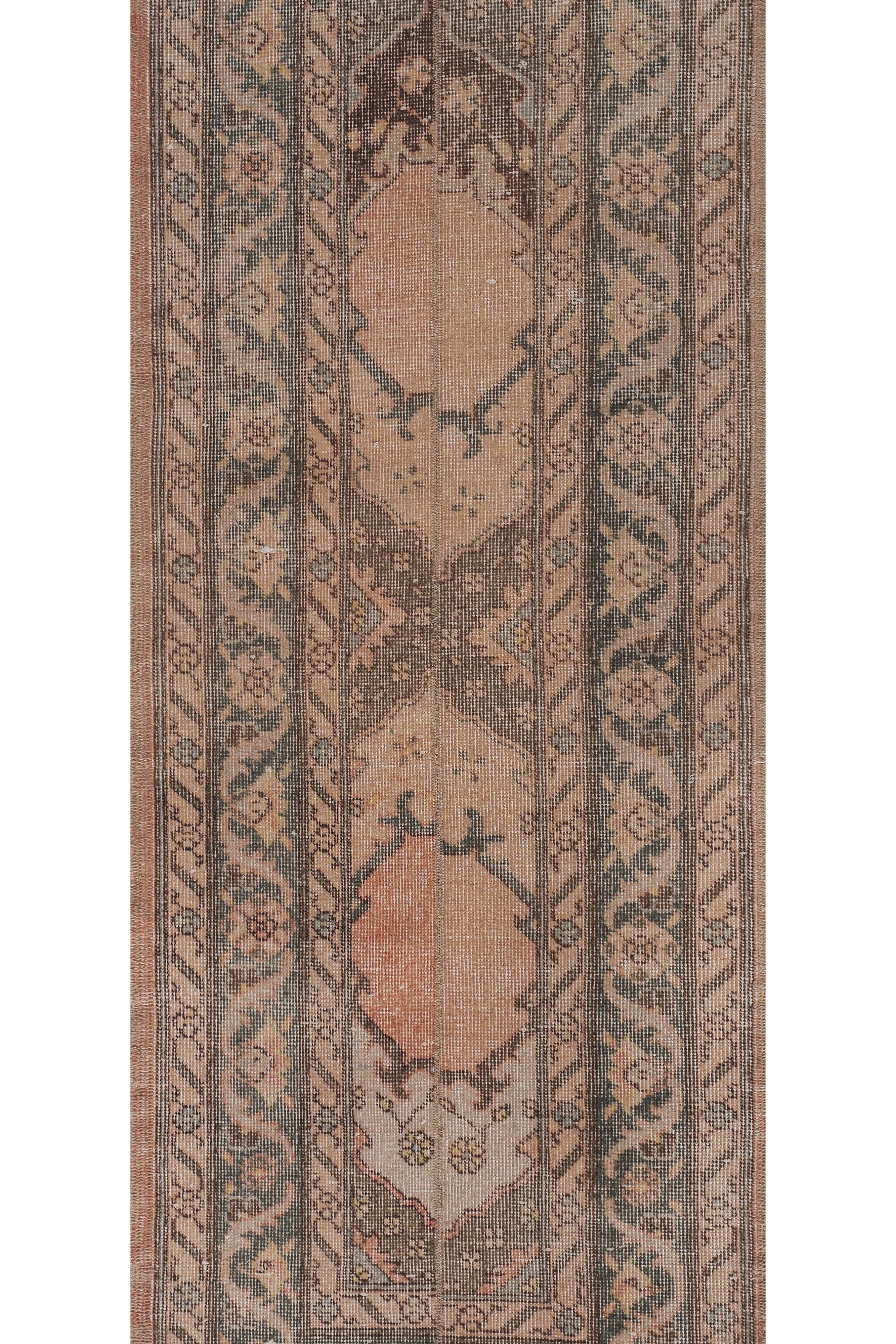 Vintage Turkish Oushak Rug Handwoven 70x673 cm