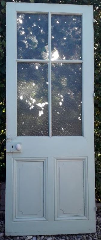 Glass door 82,8x215,3cm old translucent glazing