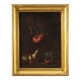 Antique 17th century still life with flowers and fruit