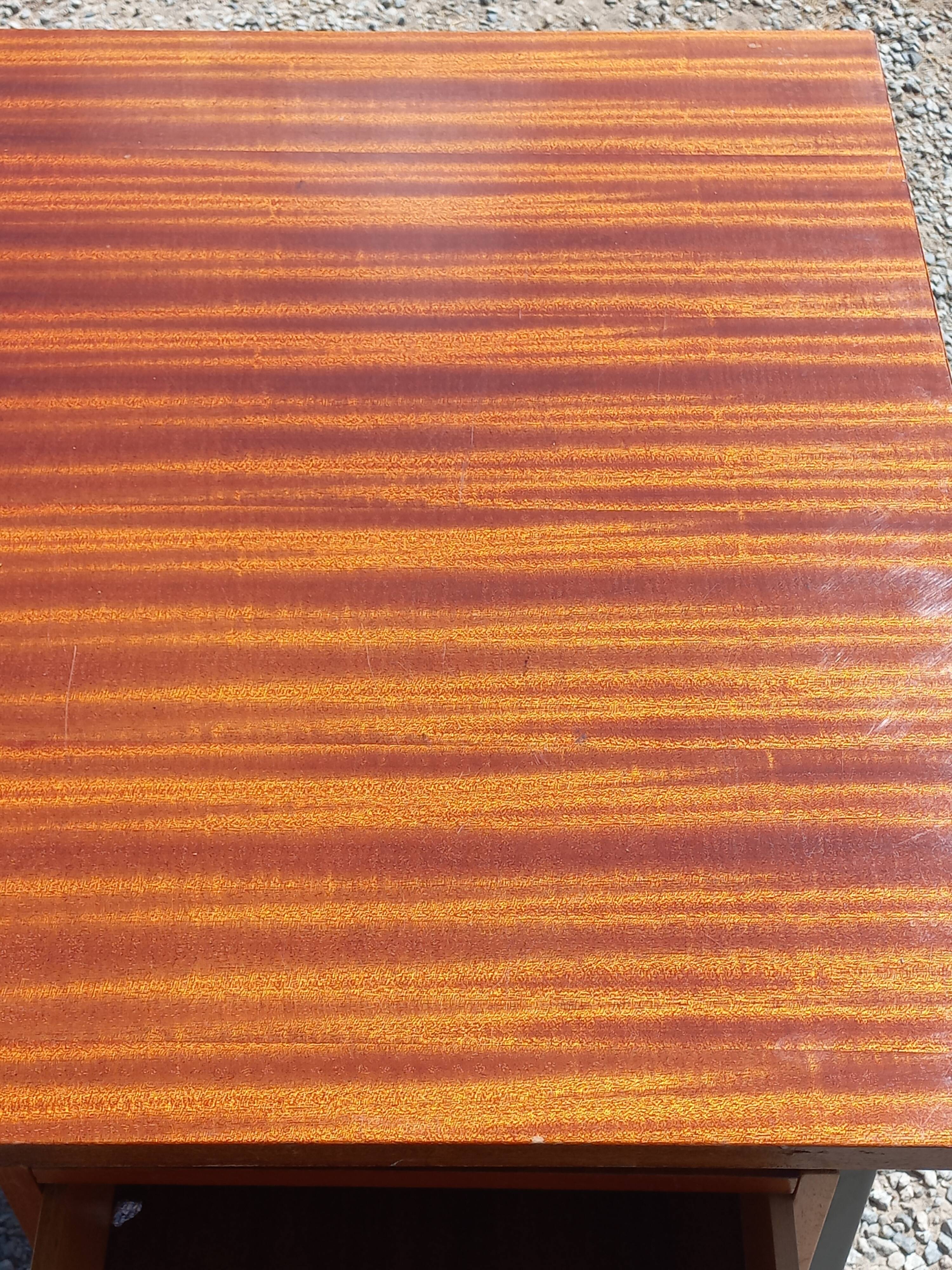 Desk of the 60s in mahogany base metal tubes 2 drawers