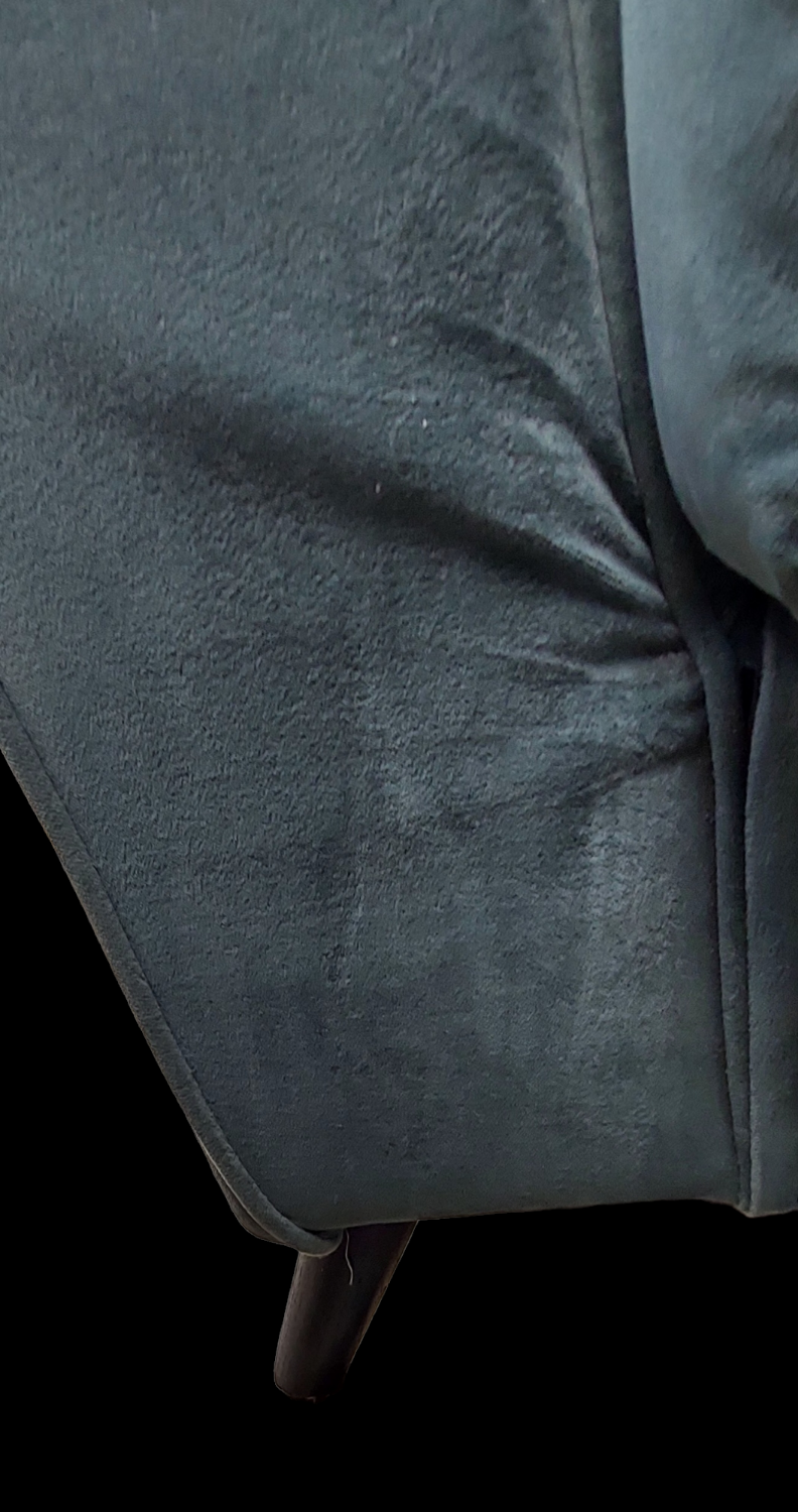 Green velvet 3-seater sofa