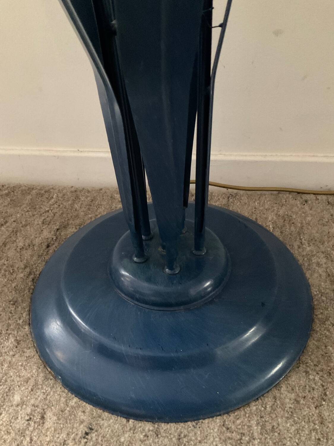 Vintage floor lamp 5 lamps in opaline and blue metal