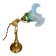 Refined 1930s-40s table lamp in brass and worked glass