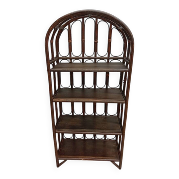 Etagère Bibliothèque rotin vintage