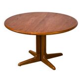Table de salle à manger extensible ronde en teck, Danemark, 1970