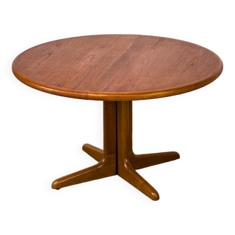 Danish Round Teak Dining Table with Extensions, 1970s