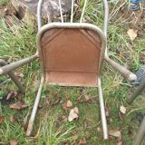 4 seventies welded tubular steel armchairs