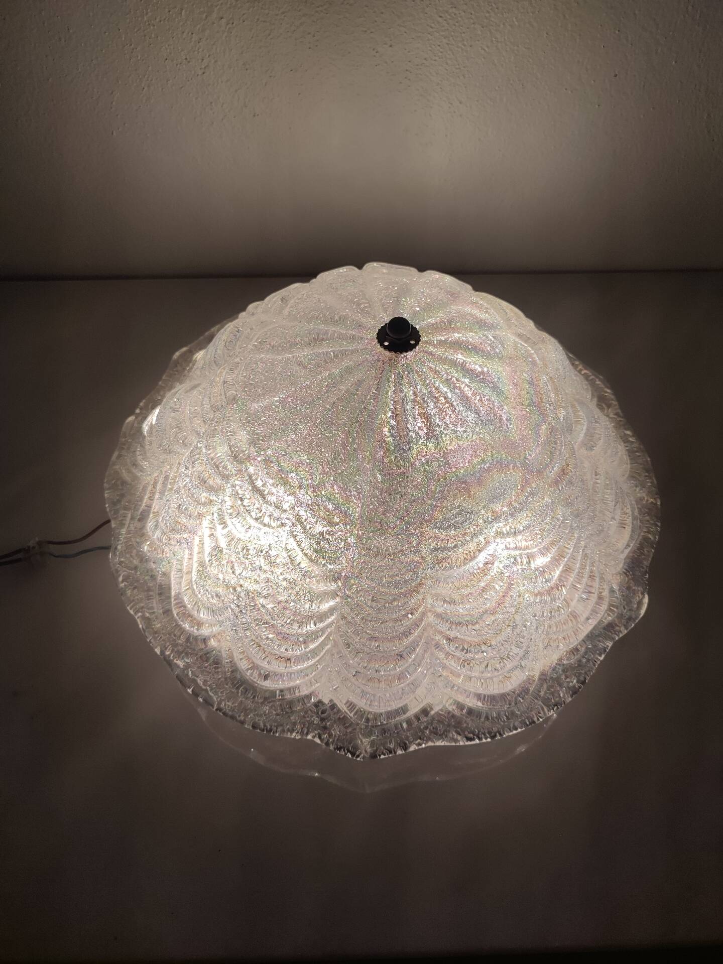 Lustre en verre de Murano irisé italien, 1970