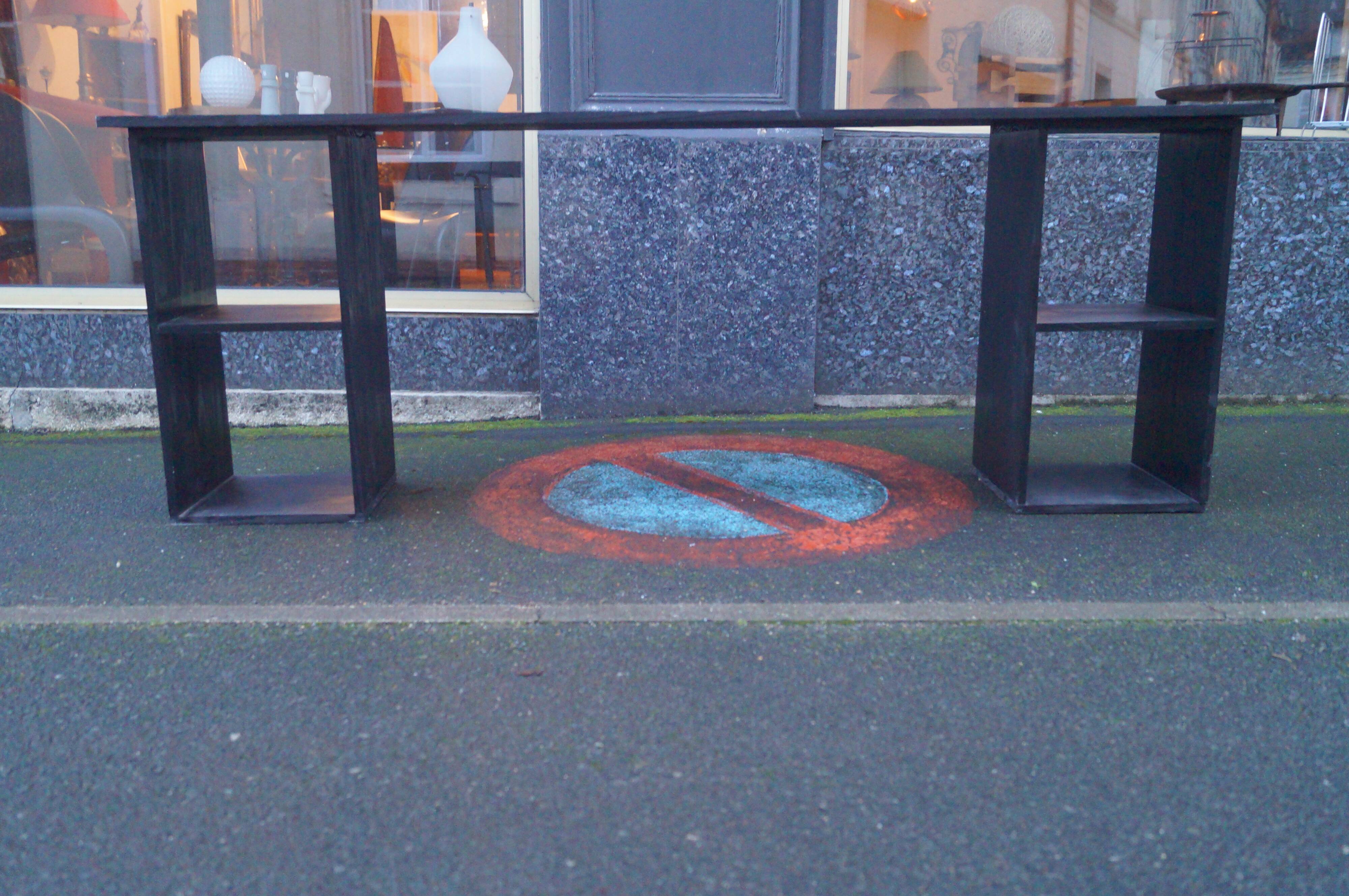 Modernist solid wood console