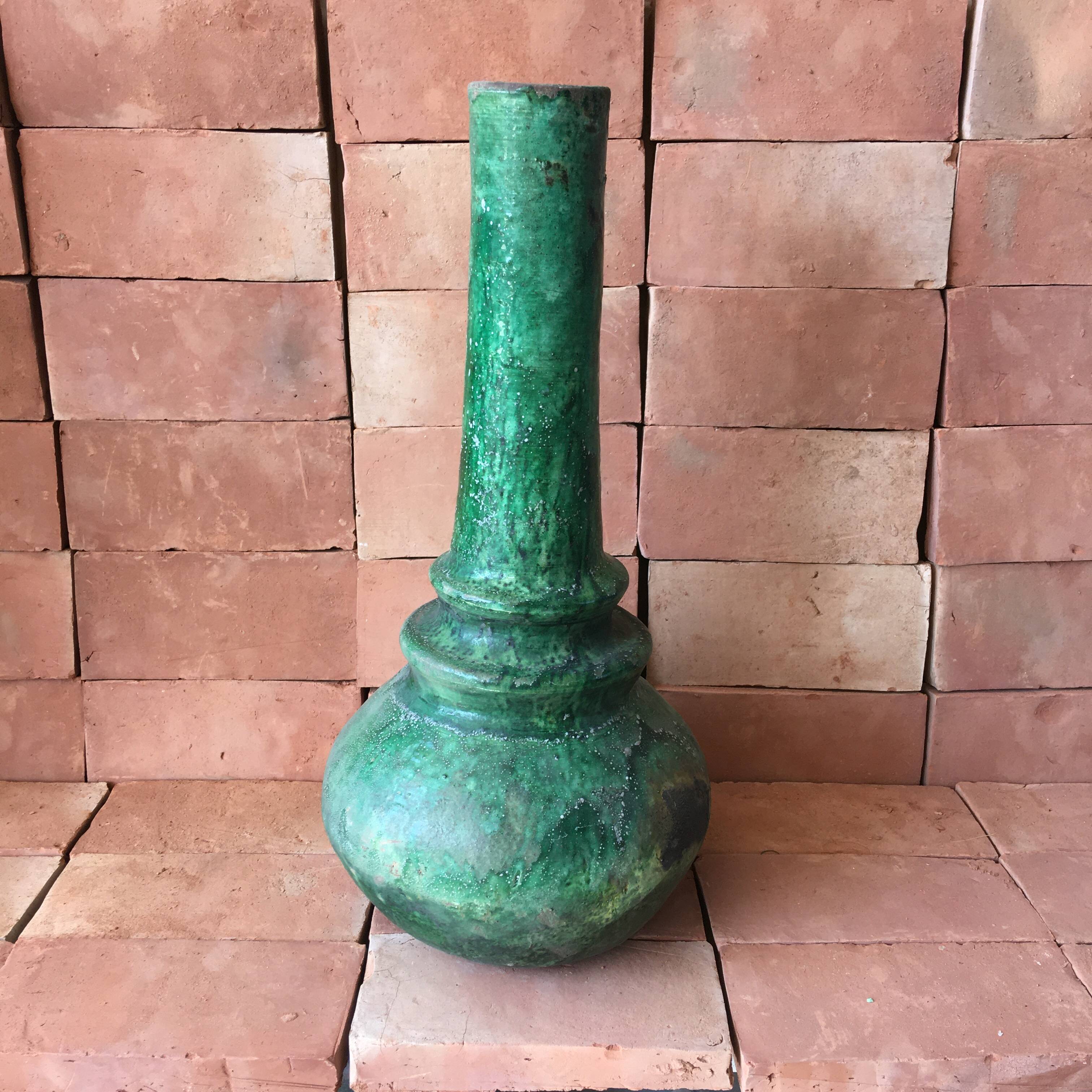 Vase poterie de Tamegroute en terre cuite émaillée