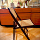 vintage wooden folding chairs with caning
