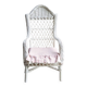 Antique White Wicker Children's Armchair
