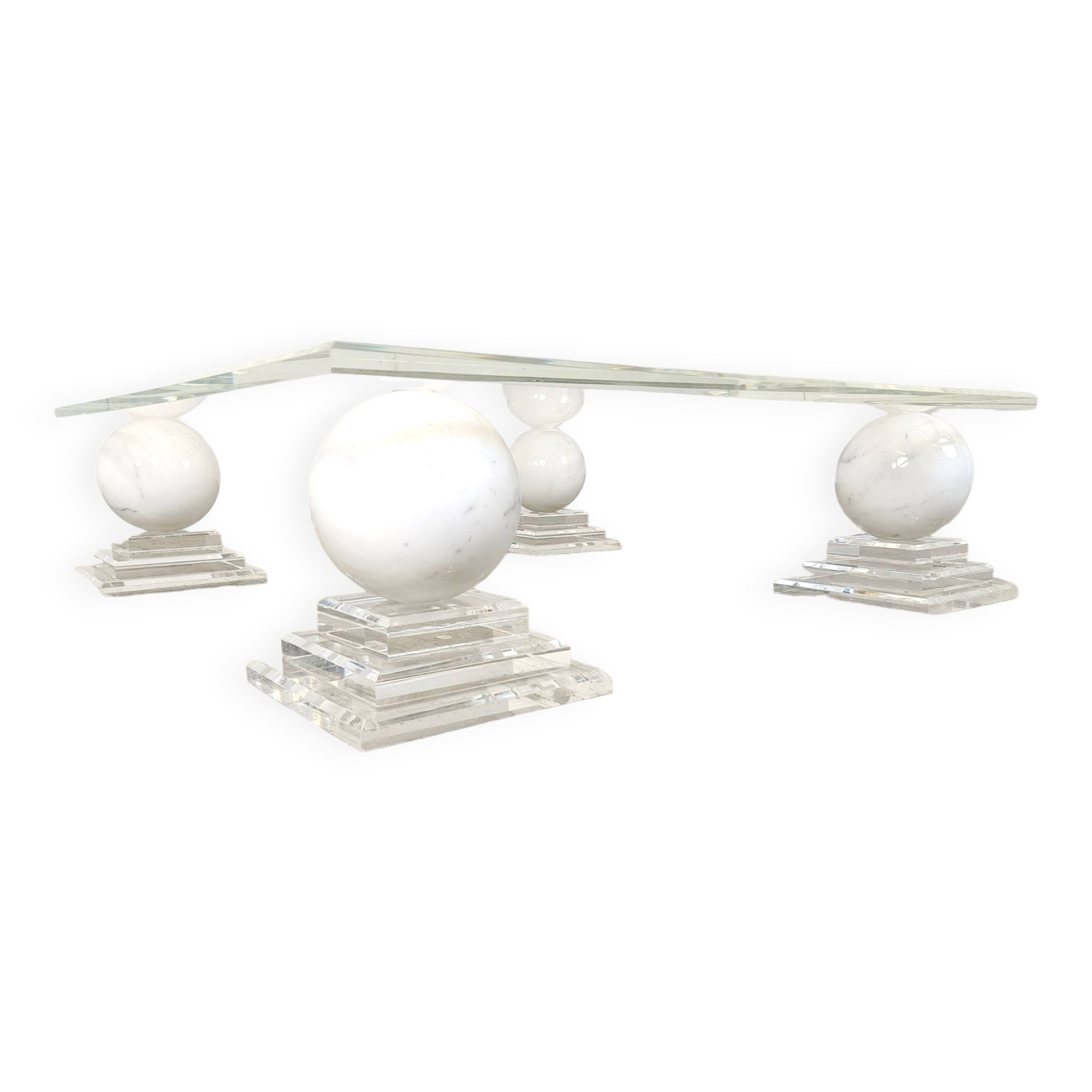 Marble sphere coffee table by Roche Bobois, 1980s