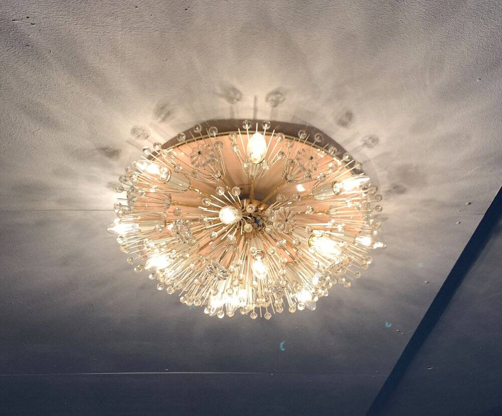 Austrian Flower Ceiling Lamp by Emil Stejnar for Rupert Nikoll, Vienna, Austria, 1950s