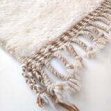 Moroccan Berber carpet Beni ouarain ecru with brown patterns 233x169cm