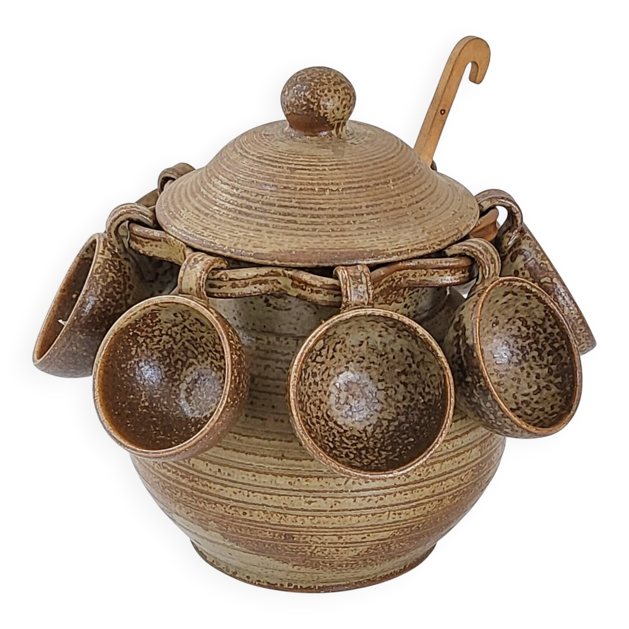 SERVICE A PUNCH/ SANGRIA VINTAGE 1970 IN STONEWARE KERALUC 70S 1970S 1970S