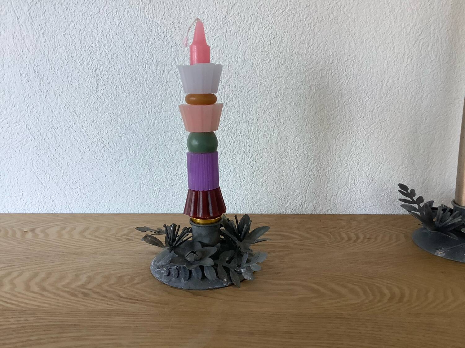 2 vintage flower candle holders