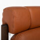 Fauteuil brutaliste et pouf en cuir de cognac, années 1970