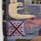 Tapisserie murale péruvienne tissée main, motifs zoomorphes, 120 x 60 cm